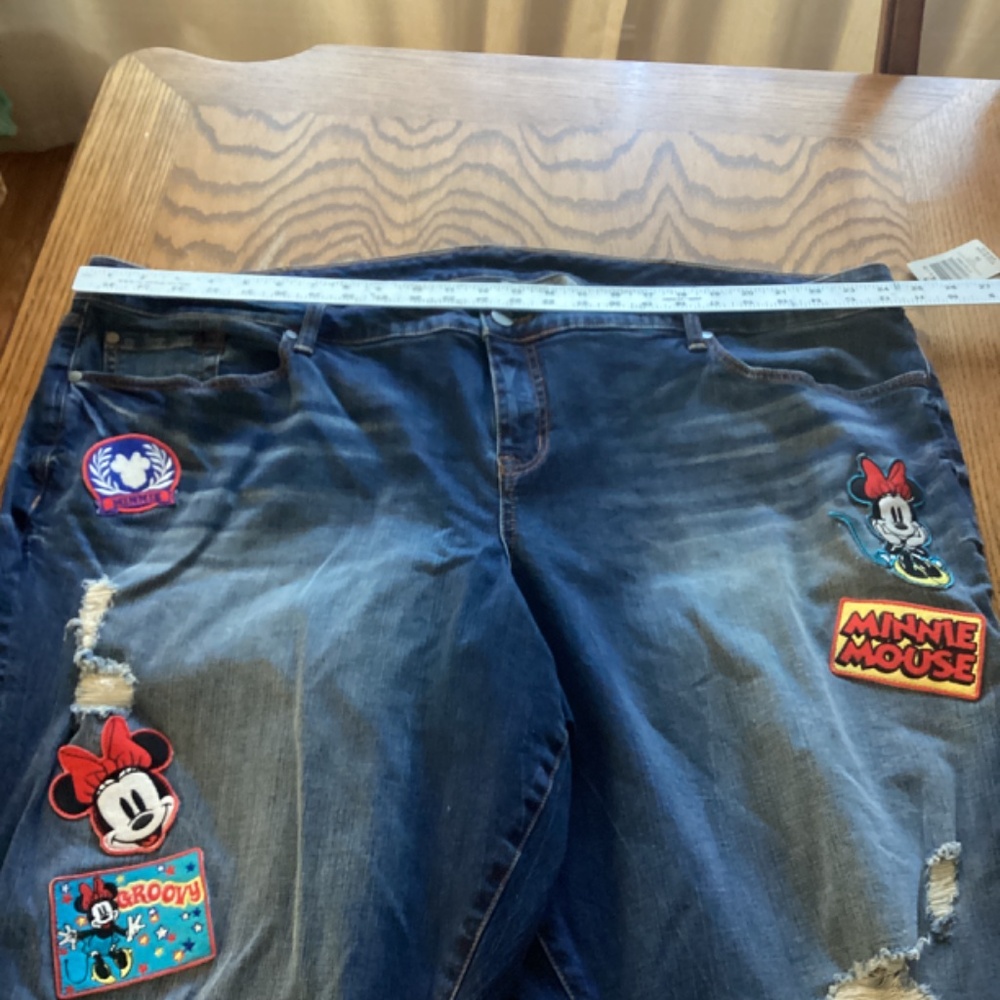NWT Torrid Mickey Mouse Disney Patch Jeans Womens Plus 28 NEW Size 28 - measurem - Picture 7 of 10